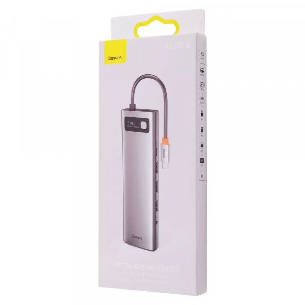 USB-Хаб Baseus Metal Gleam Series 5-in-1 30Hz Version (3xUSB3.0 + 4KHD + Type-C)