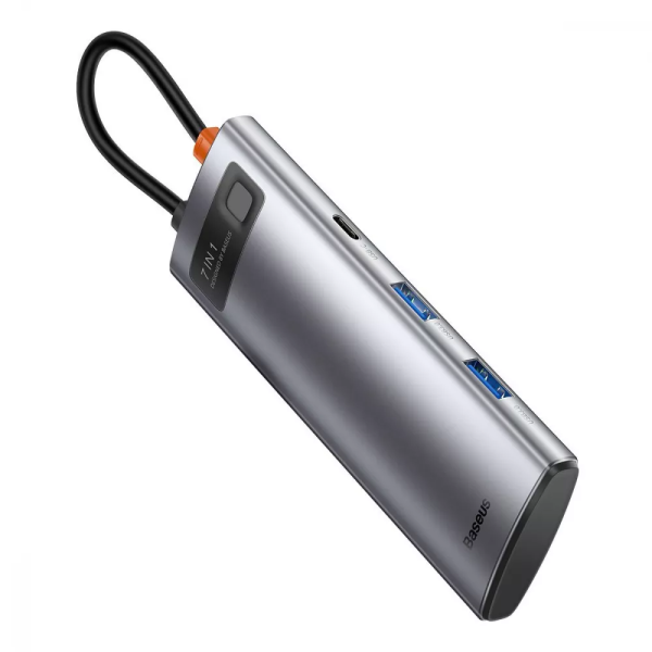 USB-хаб Baseus Metal Gleam Series 7-in-1 (2xUSB3.0 + 4KHD + Type-C + Type-C PD+ TF + SD)