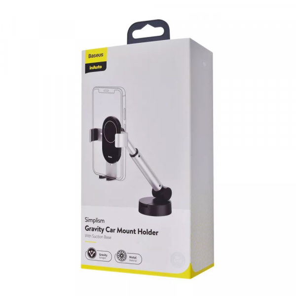 Автоутримувач Baseus Simplism Gravity Car Mount With Suction Base black