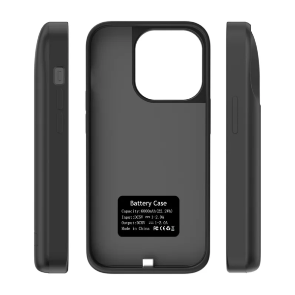 Чохол-зарядка для iPhone 15 Plus 6000 mAh black