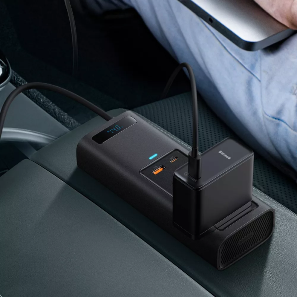 Автомобільний інвертор Baseus In Car Inverter 150W (220V CN/EU) black