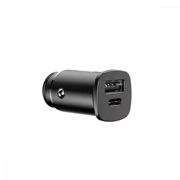 Автомобильное ЗУ Baseus Square Metal PD 3.0 QC 4.0+ 30W USB + Type-C black