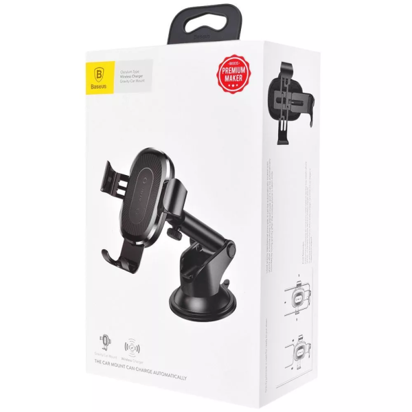 Автоутримувач із бездротовою зарядкою Baseus Gravity Car Mount (Osculum Type) 1.7A black