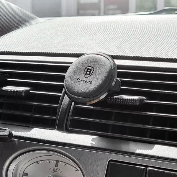 Автоутримувач Baseus Magnetic Air Vent Car Mount With Cable Clip gold