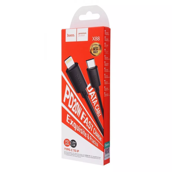 Кабель Hoco X88 Magic silicone 20W Type-C to Lightning (1m)