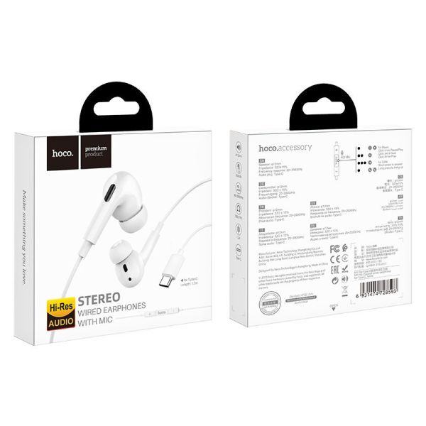Стерео навушники Hoco M101 Pro Type-C