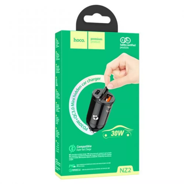 АЗУ Hoco NZ2 Link 30W (USB + Type-C) + Кабель Type-C to Lightning black