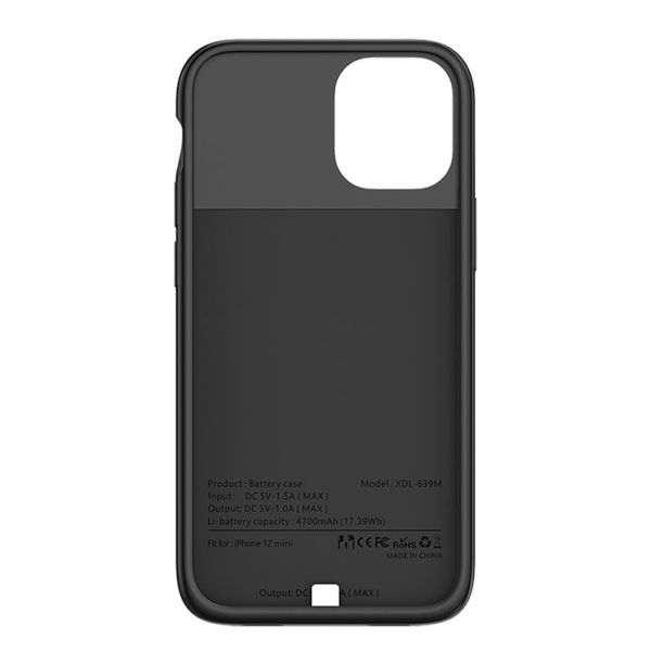 Чохол-акумулятор для iPhone 12 Mini (4700 mAh) Black