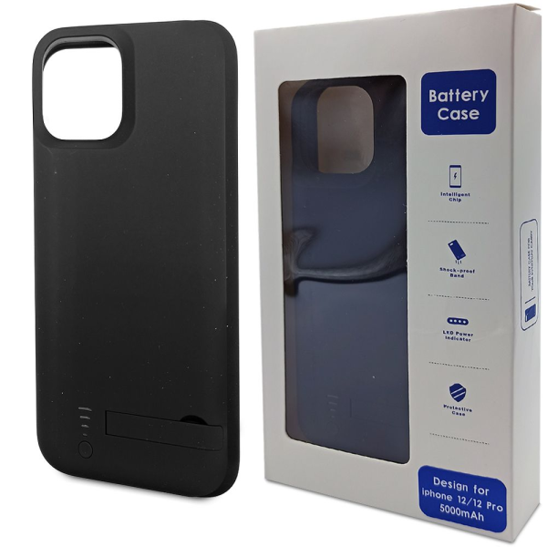 Чехол-аккумулятор для iPhone 12, 12 Pro (5000 mAh) Black