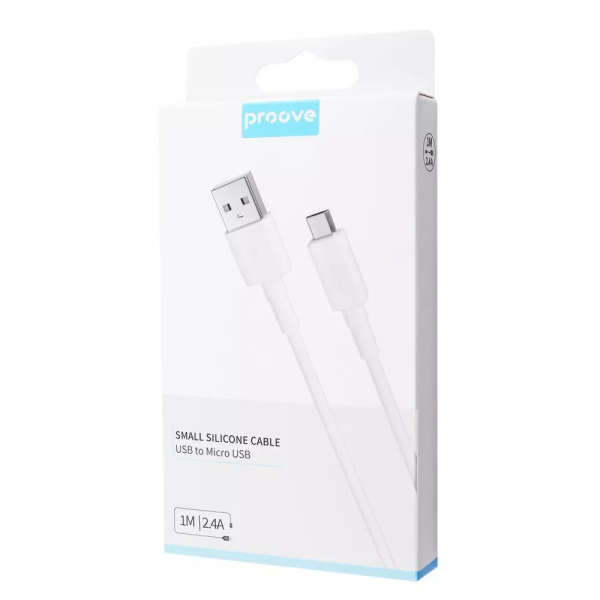 Кабель Proove Small Silicone Micro USB 2.4A (1m)