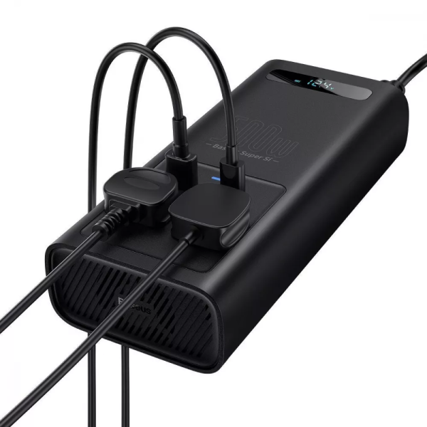 Автомобильный инвертор Baseus Super Si Inverter 500W (220V CN/EU) black