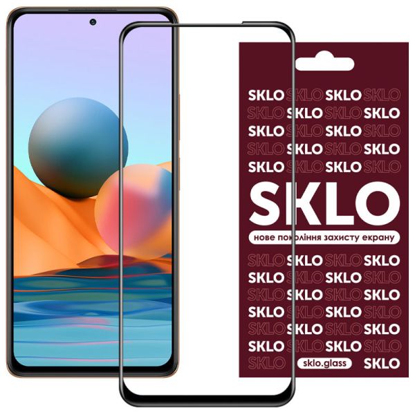 Защитное стекло SKLO 3D (full glue) для Xiaomi Redmi Note 10 Pro
