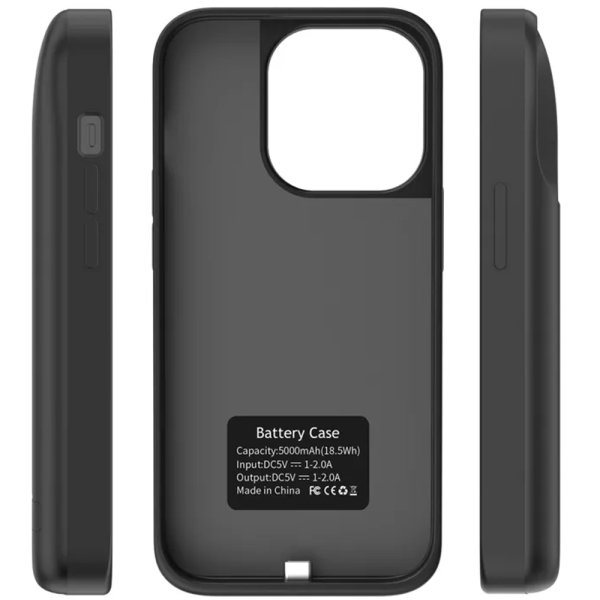 Чохол-зарядка для iPhone 15 5000 mAh black