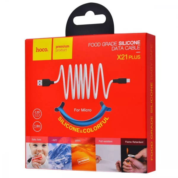 Кабель Hoco X21 Plus Silicone Micro USB (1m)