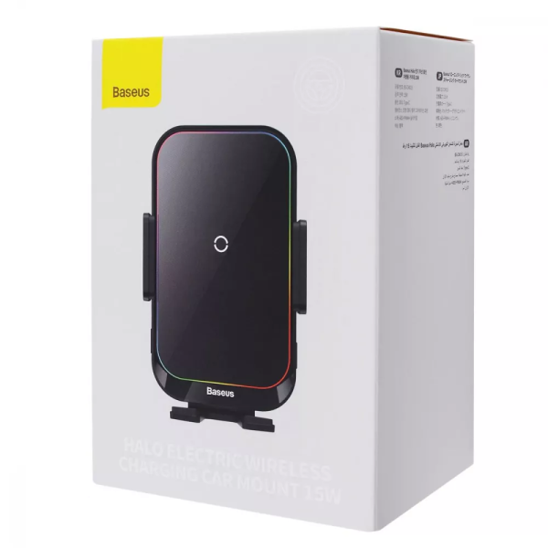 Автоутримувач з бездротовою зарядкою Baseus Halo Electric 15W black