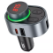 Автомобильное ЗУ Hoco FM Launcher E72 Alegria 30W (2xUSB + Type-C) metal gray