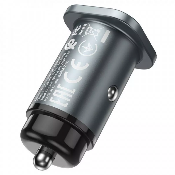 Автомобильное ЗУ Hoco NZ4 Wise Road (2 USB) metal gray