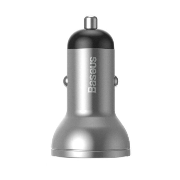 Автомобильное ЗУ Baseus Digital Display Dual USB 4.8A Car Charger 24W dark gray