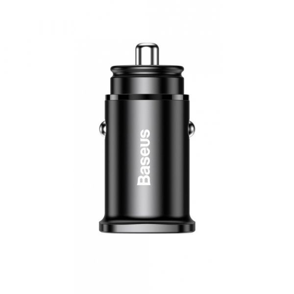 Автомобильное ЗУ Baseus Square Metal PD 3.0 QC 4.0+ 30W USB + Type-C black