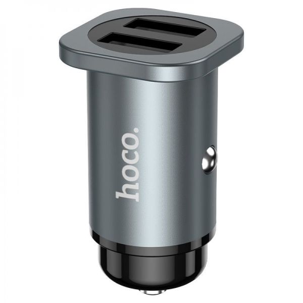 Автомобильное ЗУ Hoco NZ4 Wise Road (2 USB) metal gray