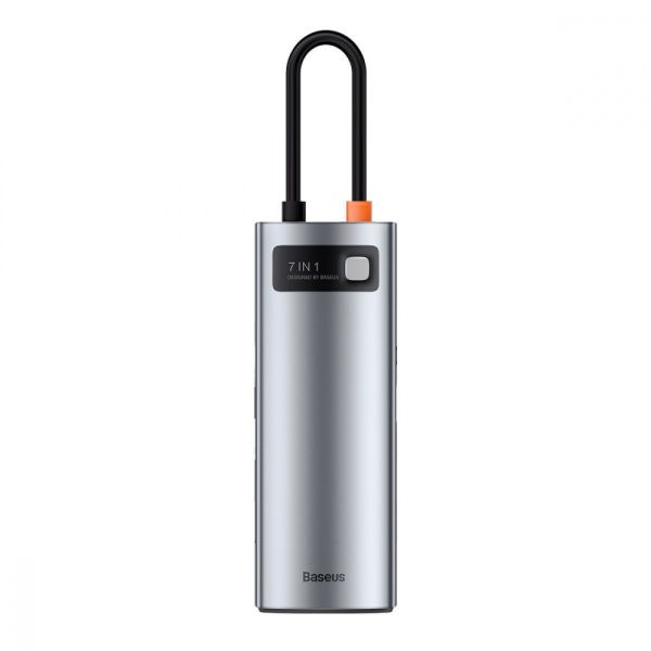 USB-Хаб Baseus Metal Gleam Series 7-in-1 (2xUSB3.0 + 4KHD  + Type-C + Type-C PD+ TF + SD)