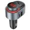Автомобильное ЗУ Hoco FM Launcher E72 Alegria 30W (2xUSB + Type-C) metal gray