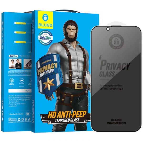 Захисне 2.5D скло Blueo Full Cover Anti-Peep для Apple iPhone 13 Pro Max/14 Plus (6.7")