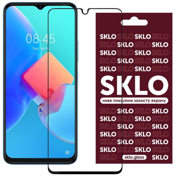 Захисне скло SKLO 3D (full glue) для TECNO Spark 9 Pro (KH7n) / Spark Go 2023